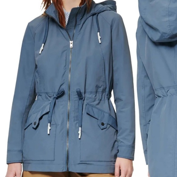 Marc New York Belltown Water Resistant Rain Coat Utility Jacket XL Storm Blue - Picture 1 of 11